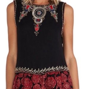 Alice + Olivia Silk Sequin Beaded Tank Blouse